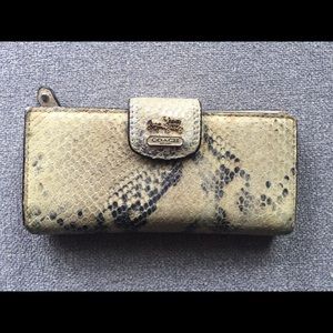 Coach long wallet python pattern